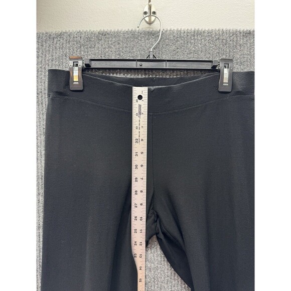Eileen Fisher Stretch Crepe Pants Womens XS Black Pull On Wide Leg Relaxed - Picture 8 of 10